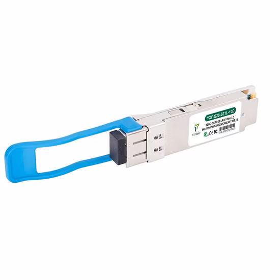 Módulo de fibra óptica de alto rendimiento Qsfp28 100g Lr4 1310nm 10km LC Ddm Transceptor