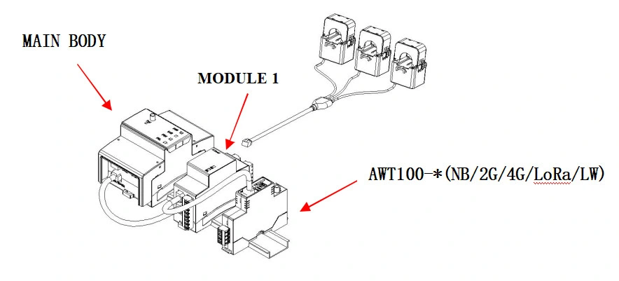 Acrel Adw210-D10-1s Modular Multi Loop AC Multi Circuit Iot DIN Rail Electricity Power Meter Energy Meter