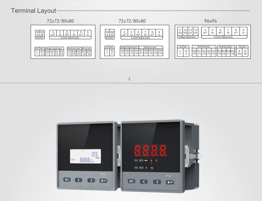 Three Phase Energy Meter Multifunction Meter Power Quality Analyzer AC Digital Power Meter