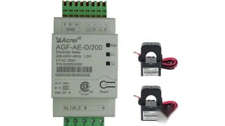 Acrel Agf-Ae-D/200 RS485 Sunspec Medidor de energía solar monofásico Medidor de energía cableado al inversor para sistema de monitoreo fotovoltaico