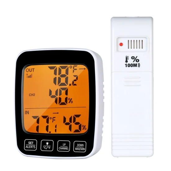 LCD Estación meteorológica inalámbrica Temperatura Humedad Indicador Monitor Tecla táctil