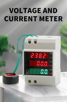 Riel DIN Watt Meter AC 110V 220V 380V 100A Amperímetro Voltímetro Volt AMP Factor de potencia activo Tiempo Energía Voltaje Corriente