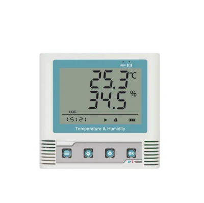 Registrador de datos inalámbrico de temperatura y humedad Monitor LCD grande remoto Almacenamiento de datos en la nube WiFi recargable Wbb12912